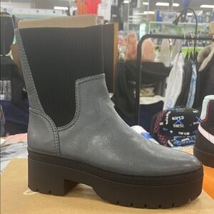 Zodiac Gray Ankle Boots with Chunky Platform